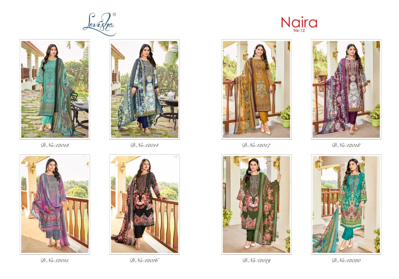 Naira Nx Vol 12 By Levisha Cambric Cotton Printed Dress Material Wholesale Price